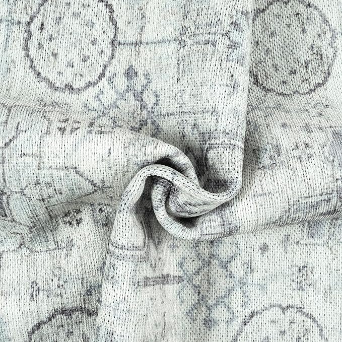 GLN Rugs Traditional Collection - Machine Washable Area Rug, Traditional Washable, Non Slip, Low Pile Chenille Rug, Living Room, Bedroom, Kitchen Rug (2'6" x 10' Cream/Gray/Sea Salt)