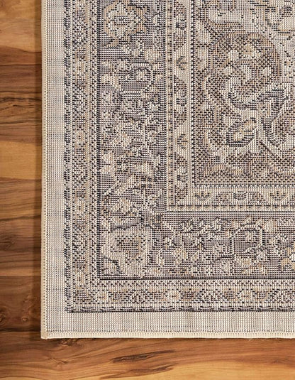Unique Loom Reza Collection Traditional Persian Style Area Rug, Rectangular 7' 1" x 10' 0", Ivory/Brown
