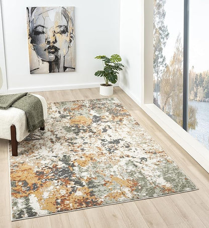 Keen Home Design Area Rugs - 4x6 Non-Shedding, Abstract Rugs for Kitchen, Living Room, Bedroom, Dining Room, Entryway - Size: 4' x 6', Multi