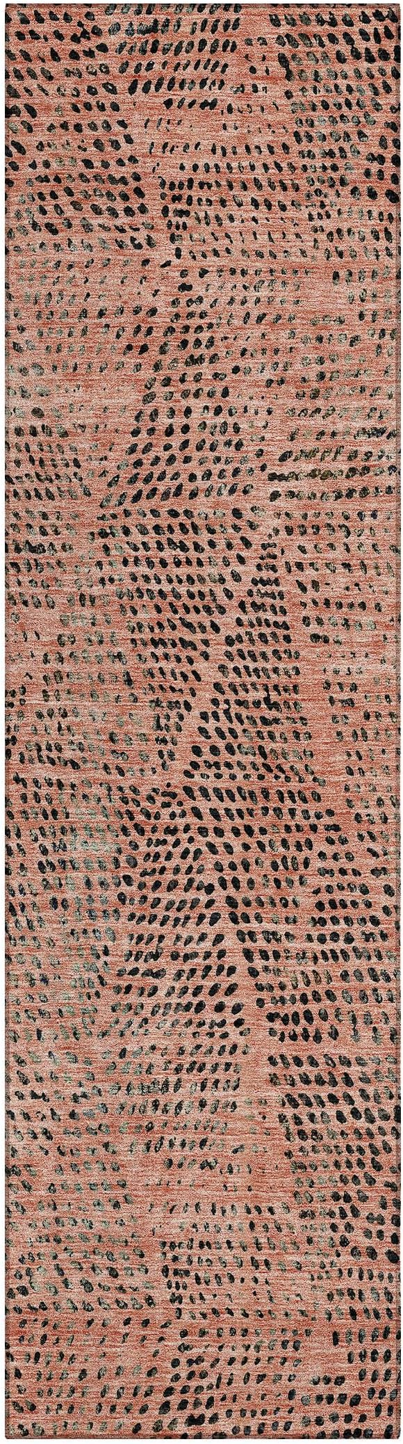 Addison Rugs Chantille ACN591 Salmon 2'3" x 7'6" Indoor Outdoor Hallway Runner Rug, Stain Resistant Washable Kitchen Area Carpet for Bathroom, Laundry and Bedroom Rug