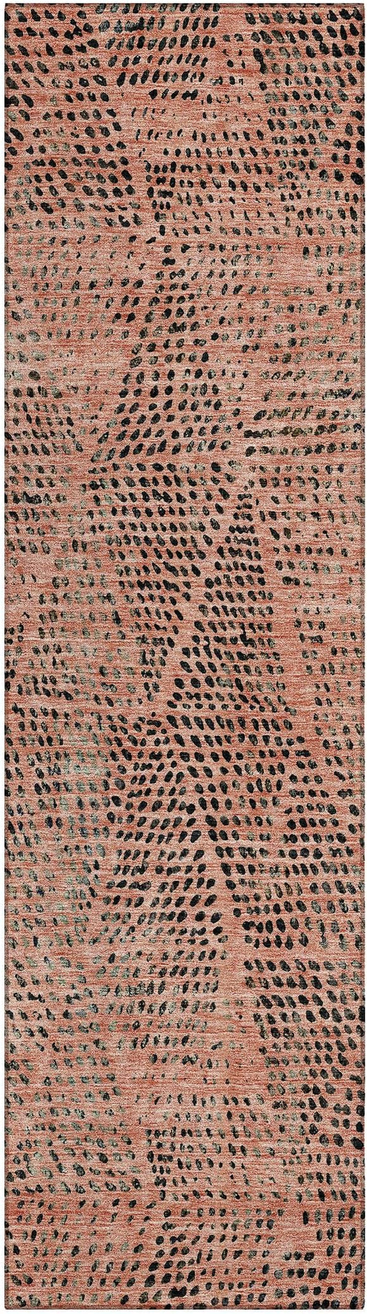 Addison Rugs Chantille ACN591 Salmon 2'3" x 7'6" Indoor Outdoor Hallway Runner Rug, Stain Resistant Washable Kitchen Area Carpet for Bathroom, Laundry and Bedroom Rug