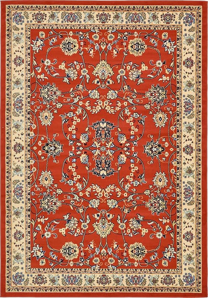 Unique Loom Sialk Hill Collection Area Rug - Washington (7' 1" x 10' Rectangle Terracotta/Cream)