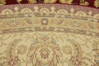 Unique Loom Voyage Collection Traditional Oriental Classic Intricate Design Area Rug (8' 0 x 8' 0 Round, Red/Gold)