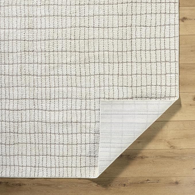 Livabliss x Our PNW Home Cascade Minimalist Striped Area Rug, 2'7" x 12', Ivory/Light Brown