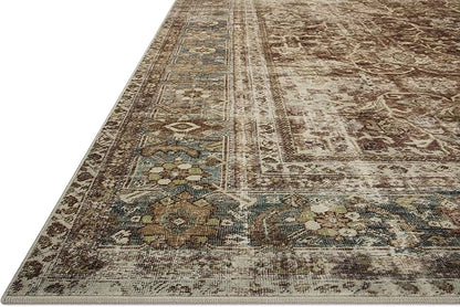 Loloi Magnolia Home by Joanna Gaines Sinclair Collection SIN-01 Rust/Lagoon 2'-3" x 3'-9", .25" Pile Height, Machine Washable, Accent Rug