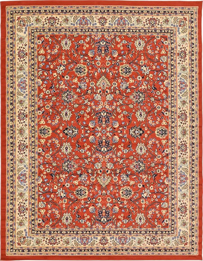 Unique Loom Sialk Hill Collection Area Rug - Washington (9' x 12' Rectangle Terracotta/Cream)
