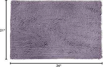 Amazon Basics Non-Slip Microfiber Absorbent Plush Shag Bathroom Rug Mat, 21" x 34", Lavender