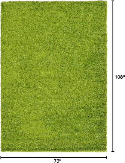 Unique Loom Solid Shag Collection Area Rug (6' 1" x 9' Rectangle, Grass Green)