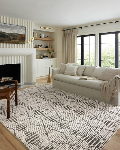 Loloi Kamala Collection KAM-02 Charcoal/Dove 2'-7" x 8'-0" Runner Rug