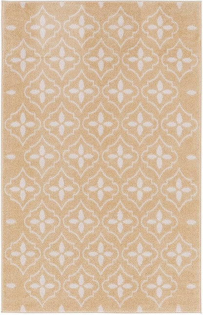 Nourison Home Nourison Essentials Beige Ivory 4' x 6' Area Rug - Easy Clean, Non Shedding, Bed Room, Living Room, Dining Room, Kitchen (4' x 6')
