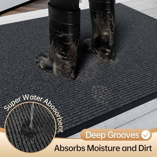Amyracel Front Door Mat Indoor Outdoor Entrance, 48"x 96" All-Season Waterproof Doormat for Enterway, Heavy Duty Commercial Floor Mat, Fade Resistant, Rubber Back, Low Profile, Easy Clean
