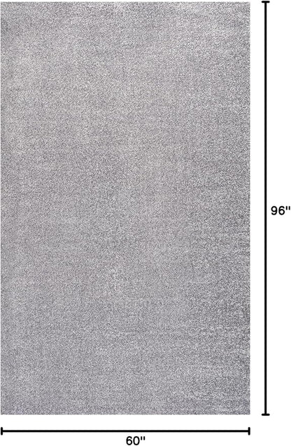 Eyely UES100A-5 Supersoft Haze Solid Low-Pile Indoor Area Rug Casual;Contemporary;Solid;Traditional, Bedroom, Kitchen, Living Room, Easy-Cleaning, Non-Shedding, 5 X 8, Gray