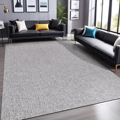 Easy Jute Rugs 8x10 Gray Color Living Room Indoor Outdoor Area Rug for Farmhouse Patio and Kitchen Rug High Traffic Washable Easy to Clean Solid Boho Woven Design Outside Carpet (8 x 10)