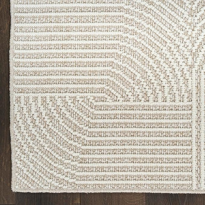 Nourison Home Textured Home Beige Ivory 3'11" x 5'11" Area Rug - Easy Clean, Non Shedding, Bed Room, Living Room, Dining Room, Kitchen (4' x 6')