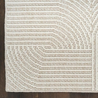 Nourison Home Textured Home Beige Ivory 2'3" x 7'6" Area Rug - Easy Clean, Non Shedding, Bed Room, Living Room, Dining Room, Kitchen (8' Runner)