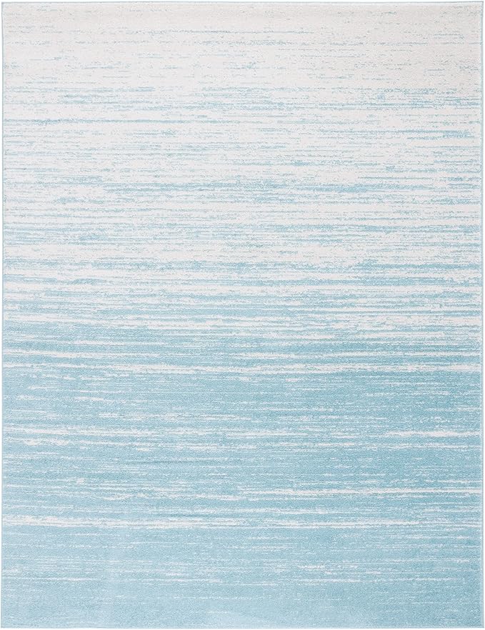 SAFAVIEH Area Rug 8x10 - Adirondack Collection - Large - Aqua & Ivory, Modern Ombre Design, Non Shedding & Easy to Clean, Ideal for Living Room, Bedroom, Office, Dining Space (ADR113J)
