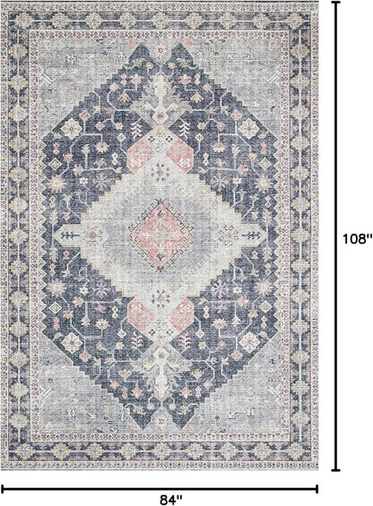 Loloi Skye Collection SKY-02 Charcoal/Multi 7' x 9' Oval Area Rug