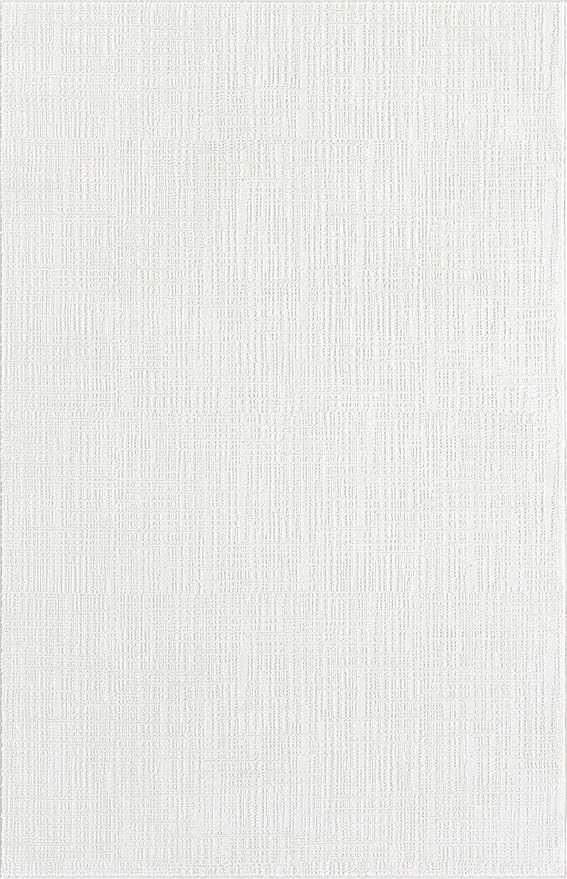 Abani Cream Area Rug - 5' x 8' - Living Room & Bedroom - Textured Weave Design - Indoor Use - Easy to Clean, Stain Resistant, Non-Shedding - Neutral Collection