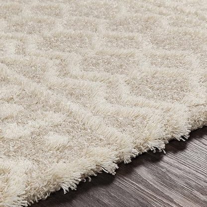 Livabliss Hapsburg Moroccan Shag Area Rug, 6'7" Square, Beige