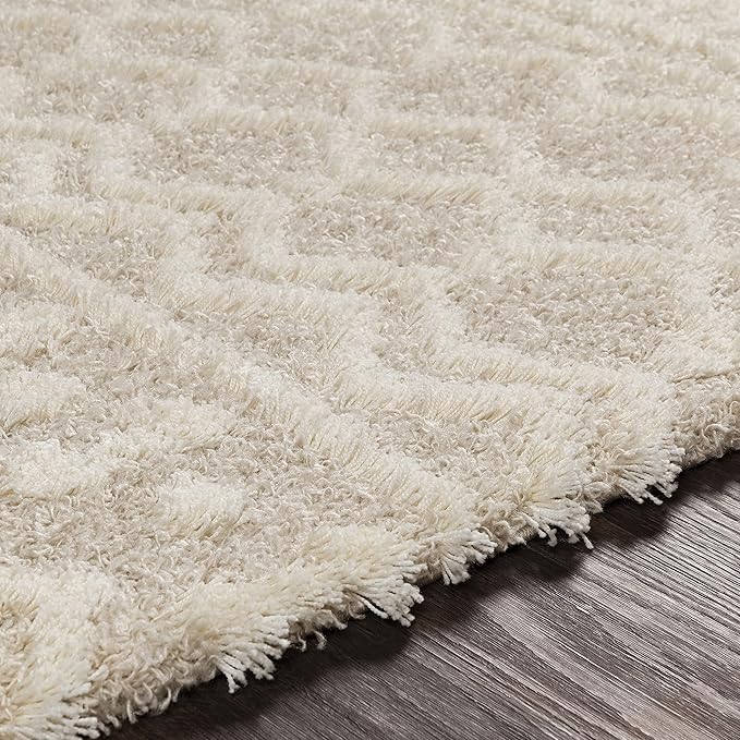 Livabliss Hapsburg Moroccan Shag Area Rug, 6'7" Round, Beige
