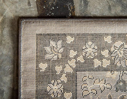 Unique Loom Espahan Collection Area Rug - Cape Cod (9'x 12' Rectangle, Dark Gray/ Black)