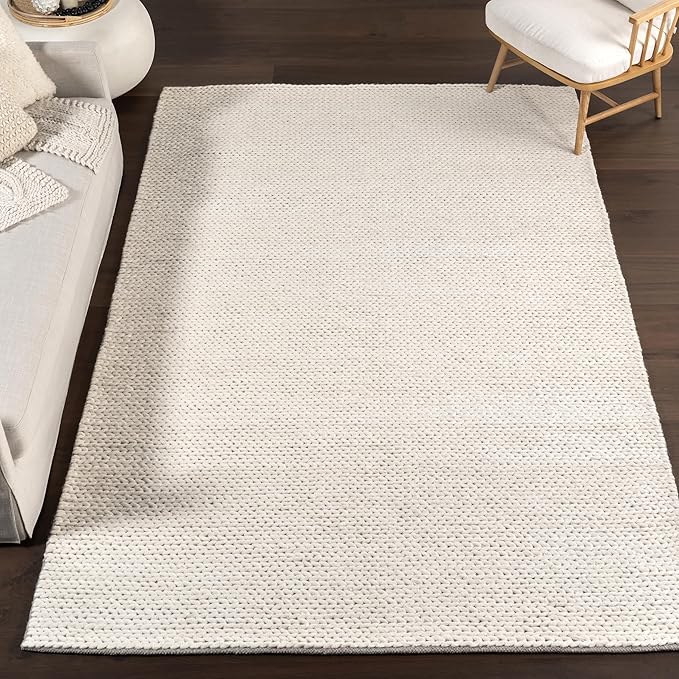Nuloom Penelope Off-White/Ivory, 11'6" x 14'6", Hand-Braided, Wool & Cotton, Soft and Textured, High Traffic, Stain Resistant, Easy Clean, Durable Area Rug for Bedroom, Living Room, Dining, Entryway