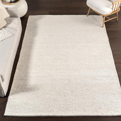 Nuloom Penelope Off-White/Ivory, 11'6" x 14'6", Hand-Braided, Wool & Cotton, Soft and Textured, High Traffic, Stain Resistant, Easy Clean, Durable Area Rug for Bedroom, Living Room, Dining, Entryway