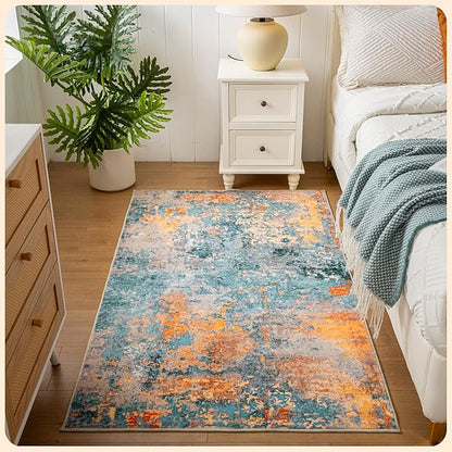 Istana 3x5 Area Rug - Multi/Blue Modern Rugs for Living Room 3x5 - Foldable Rugs for Bedroom/Living Room Rug - Stain Resistant Washable Rug - Eco-Friendly Small Area Rugs