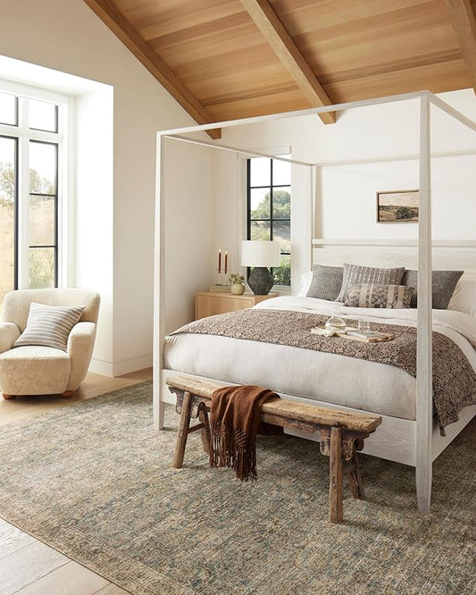 Loloi Amber Lewis Morgan Collection MOG-04 Sea/Sage 9'-6" x 13'-6" 38" Thick Area Rug feat. CloudPile, Neutral, Room Décor, Vintage Inspired, Livingroom, Bedroom, Dining Area