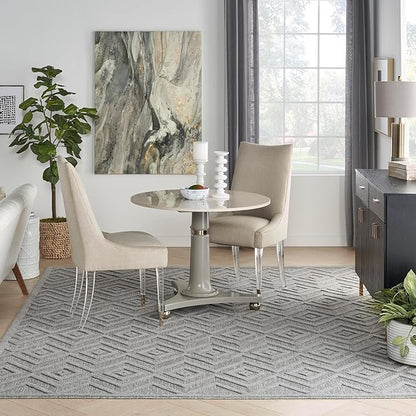 Nourison Home Versatile Silver Grey 9' x 12' Area Rug - Easy Clean, Non Shedding, Bed Room, Living Room, Dining Room, Kitchen (9' x 12')