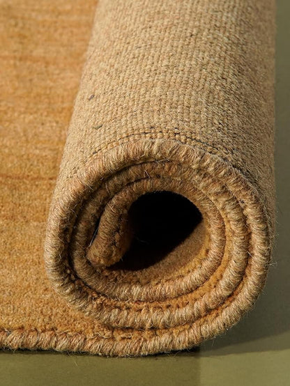 Rugsotic Carpets Hand Knotted Gabbeh Wool 9'x12' Area Rug Solid Gold L00111