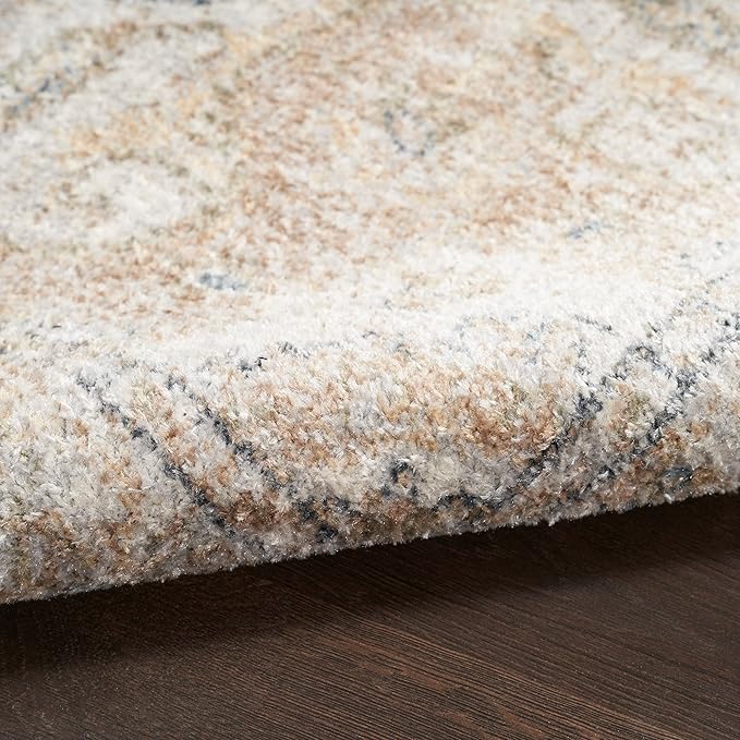 Nourison Home Astra Machine Washable Beige 6'7" x 9' Area Rug - Easy Clean, Non Shedding, Bed Room, Living Room, Dining Room, Kitchen (7' x 9')