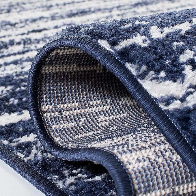 SAFAVIEH Adirondack Collection Runner Rug - 2'6" x 14', Navy & Ivory, Modern Ombre Design, Non Shedding & Easy to Clean, Ideal for Hallway, Foyer, Kitchen, Entryway, Bedroom (ADR113N)