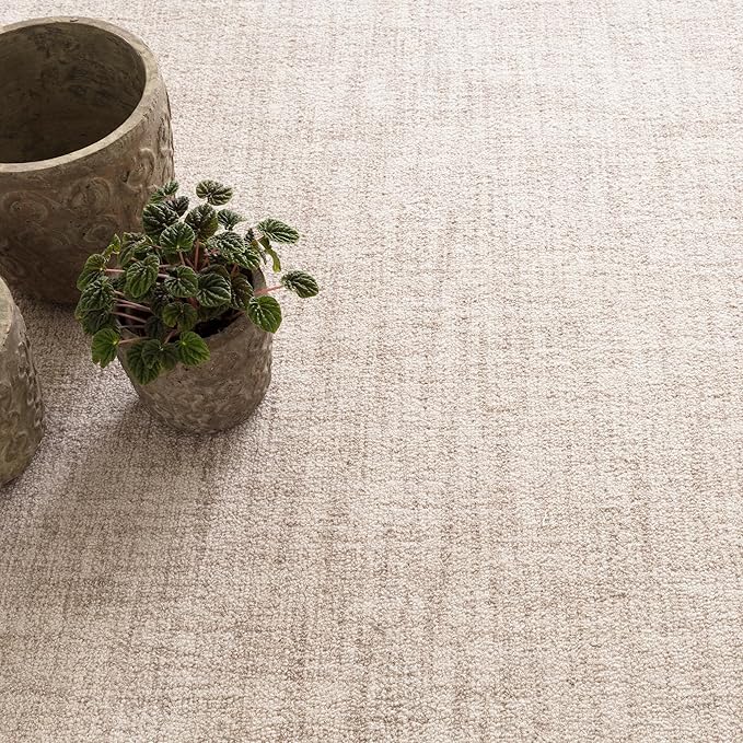 Dash and Albert Crosshatch Wool Area Rug - 2' x 3' Ivory Solid Hand Micro Hooked Accent Rug - Durable, High Traffic Areas Bedroom, Hallway, Stairs - Premium Luxury Hotel Quality Soft Breathable