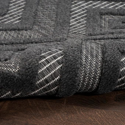 Nourison Home Versatile Charcoal Black 2' x 6' Area Rug - Easy Clean, Non Shedding, Bed Room, Living Room, Dining Room, Kitchen (6' Runner)