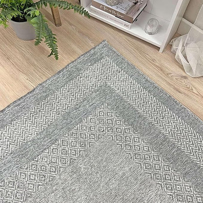 Alfa Rich 5x8 Light Gray Washable Area Rugs for Living Room Bedroom Kitchen Dining Cotton Decor Rug