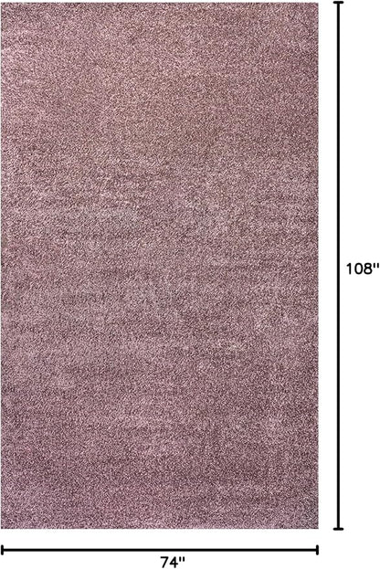 Eyely UES100R-6 Supersoft Haze Solid Low-Pile Indoor Area Rug, Coastal, Bohemian, Minimalist, Classic, Casual for Bedroom,Kitchen,Living Room,Non Shedding,Easy-Washing, Purple, 6 X 9