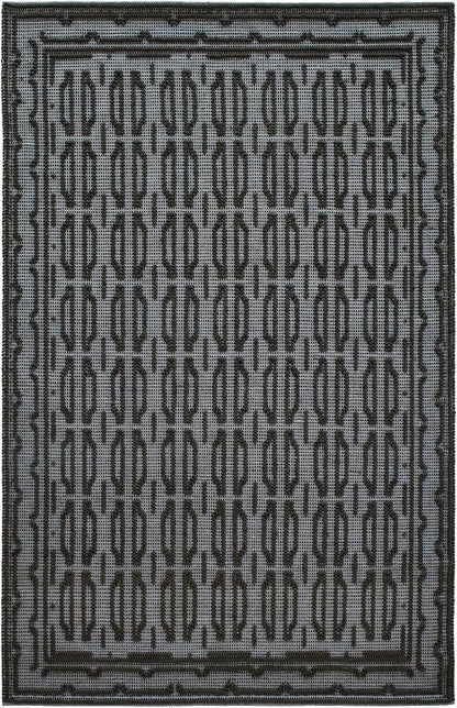 Dash and Albert Campbell Iron Handwoven Wool Rug, 8 X 10 Feet, Neutral/Grey Geometric Pattern - Premium Luxury Hotel Quality Soft Breathable Hypoallergenic Machine Washable Easy Care All Season