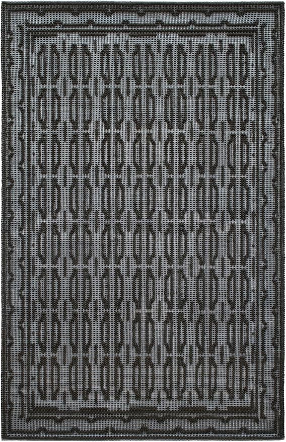 Dash and Albert Campbell Iron Handwoven Wool Rug, 5 X 8 Feet, Neutral/Grey Geometric Pattern - Premium Luxury Hotel Quality Soft Breathable Hypoallergenic Machine Washable Easy Care All Season