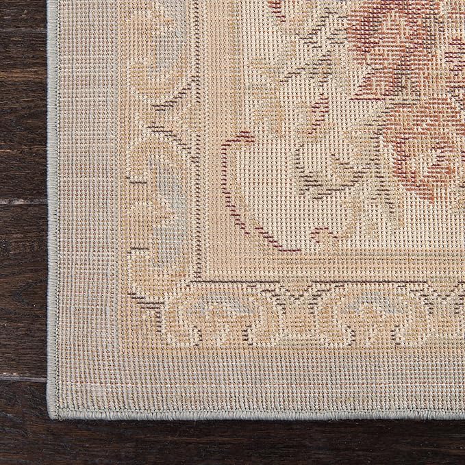 Rugs.com Chateau Collection Rug – 8 Ft Square Light Blue Medium Rug Perfect for Living Rooms, Kitchens, Entryways