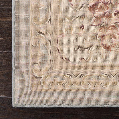 Rugs.com Chateau Collection Rug – 6 Ft Square Light Blue Medium Rug Perfect for Living Rooms, Kitchens, Entryways