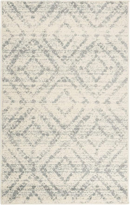 SAFAVIEH Adirondack Collection Accent Rug - 3' x 5', Ivory & Light Blue, Modern Distressed Design, Non-Shedding & Easy Care, Ideal for High Traffic Areas in Entryway, Living Room, Bedroom (ADR131T)