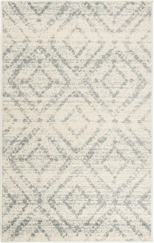 SAFAVIEH Adirondack Collection Accent Rug - 3' x 5', Ivory & Light Blue, Modern Distressed Design, Non-Shedding & Easy Care, Ideal for High Traffic Areas in Entryway, Living Room, Bedroom (ADR131T)