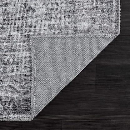 Bloom Rugs Washable 8' x 10' Rug - Ivory/Silver Gray Traditional Area Rug for Living Room, Bedroom, Dining Room, and Kitchen - Exact Size: 8' x 10'
