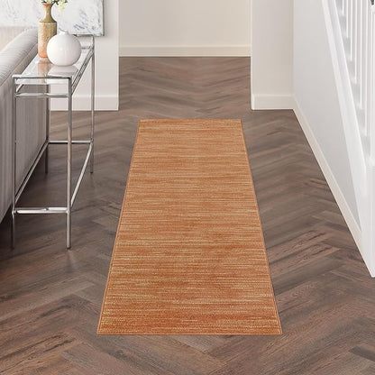 Nourison Home Nourison Essentials Rust 2'2" x 10' Area Rug - Easy Clean, Non Shedding, Bed Room, Living Room, Dining Room, Kitchen (10' Runner)