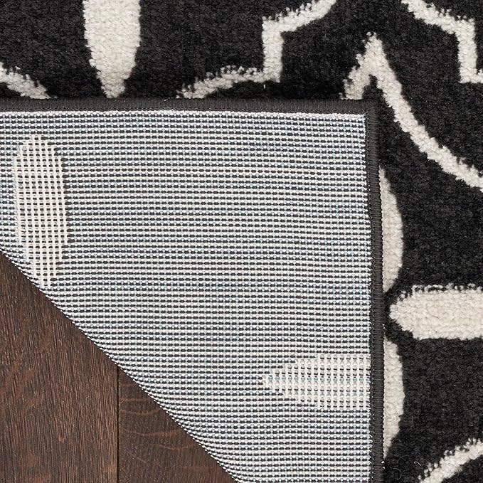 Nourison Home Nourison Essentials Black Ivory 2'2" x 7'6" Area Rug - Easy Clean, Non Shedding, Bed Room, Living Room, Dining Room, Kitchen (8' Runner)