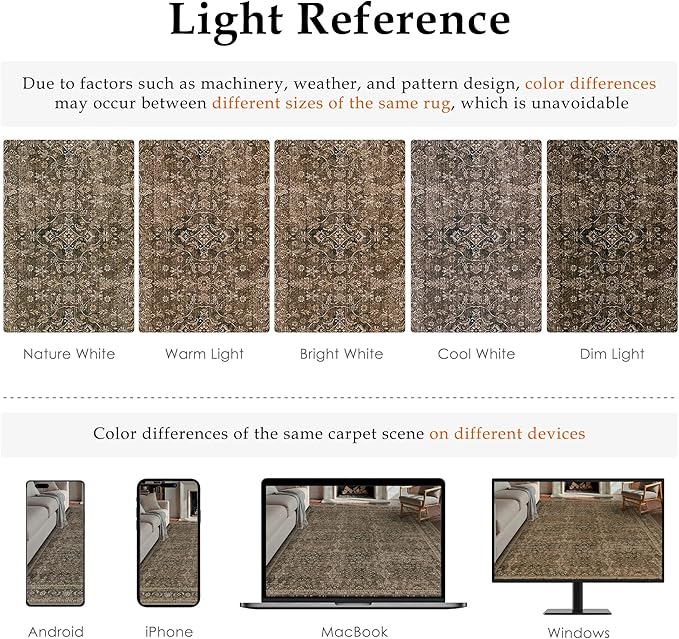 Entryway Area Rug 4x6 Brown Vintage Washable Office Carpet Traditional Distressed Indoor Entry Soft Non Slip Small Door Mat Retro Low Pile Thin Rug for Kitchen Laundry Bedroom