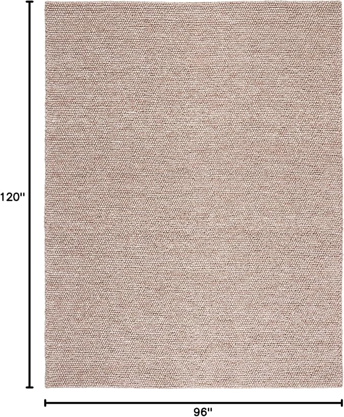 SAFAVIEH Area Rug 8x10 - Natura Collection - Large - Brown, Handmade Wool Blend, Textured Design, Ideal for Living Room, Bedroom, Dining Space (NAT620T)