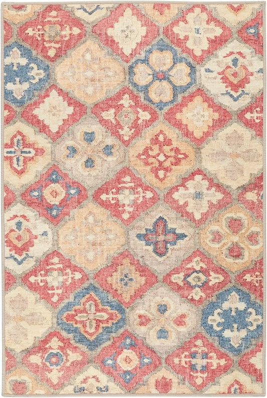 Dash & Albert Pali Multi Machine Washable Rug, 8.5 X 11.5 Feet, Multicolored/Oranges Geometric Pattern