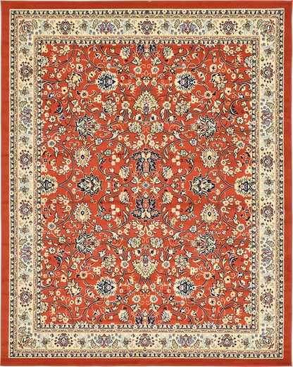 Unique Loom Sialk Hill Collection Area Rug - Washington (7' 10" x 10' Rectangle Terracotta/Cream)